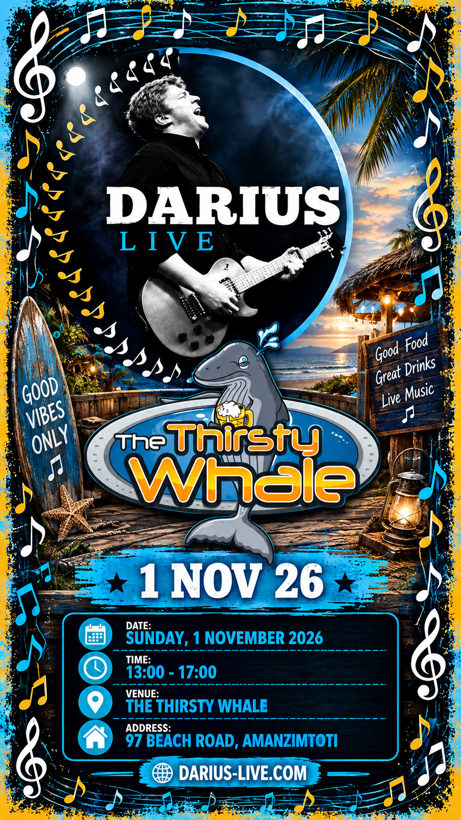 Darius Live at The Thirsty Whale Darius Live at The Thirsty Whale 1 November 26