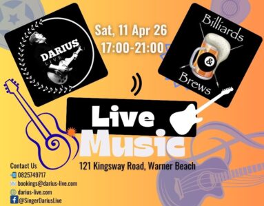 Darius Live @ Billiards & Brews 11 Apr 26 Darius Live @ Billiards & Brews 11 Apr 26